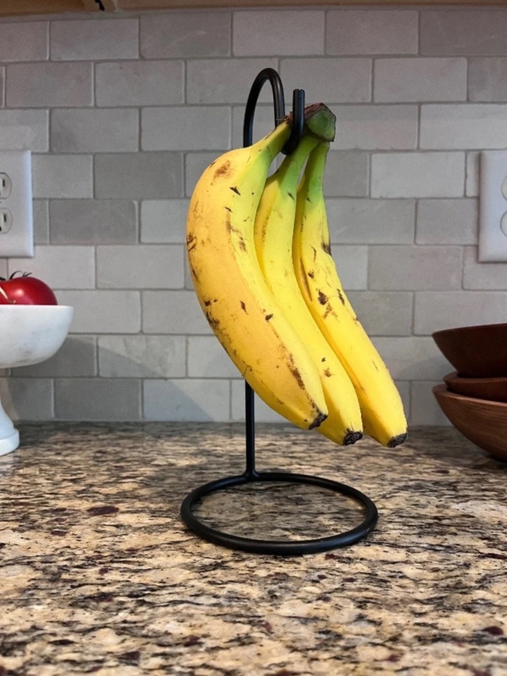 Black Metal Banana Hanger Countertop Fruit Holder Kitchen Organizer
